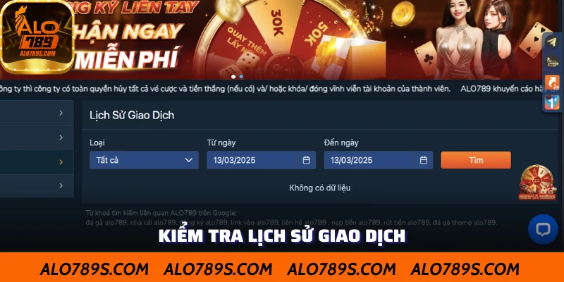 Xem lại các giao dịch trong phần lịch sử